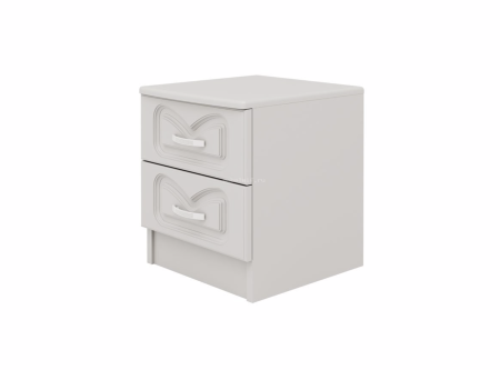 Тумба Прикроватная Настя-1 МДФ (Ш-400 x В-466 x Г-400 мм)/Белый Глянец- 2 шт