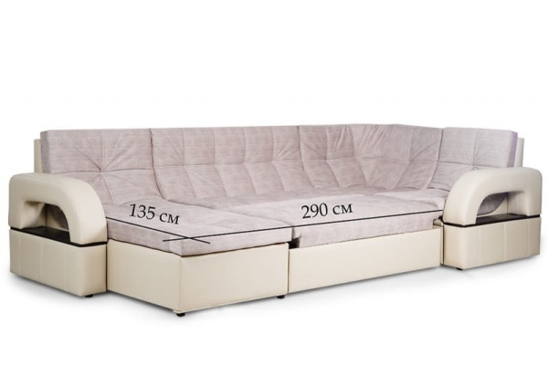 Диван Угловой Мадрид с Оттоманкой (Ш-3560 х Г-1800 х В-1000 мм)/Разные Цвета