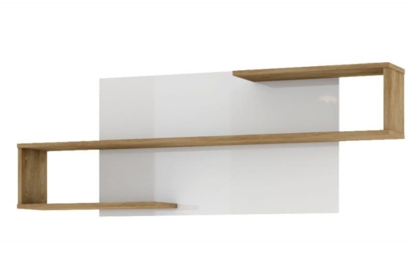 Полка навесная Хлоя Дуб Небраска/Белый Глянец