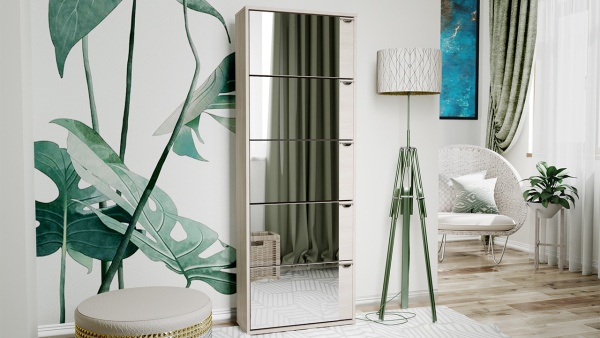 Тумба для Обуви Модерн тип 9 Ясень Шимо (Ш-600 мм x В-1656 мм x Г-230 мм)